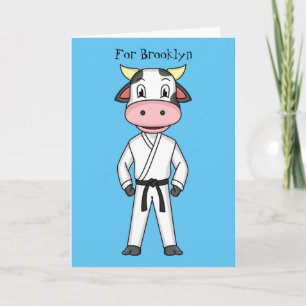 Cartão Boca-branca em desenho animado em kung fu