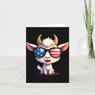 Cartão Bode Patriótico Bandeira Americana EUA Quatro 4 De