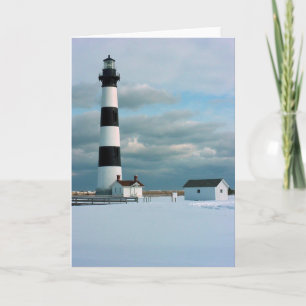 Cartão Bodie Lighthouse with Snow, Outer Banks, NC