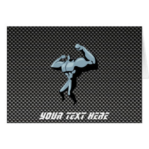 Cartão Bodybuilder do olhar da fibra do carbono