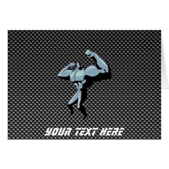 Cartão Bodybuilder do olhar da fibra do carbono (Frente Horizontal)