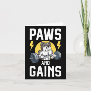 Cartão Bodybuilder Dog Lover Gym Visto Malhação Workout B