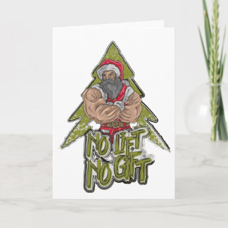 Cartão Bodybuilder Santa Funny Fitness Christmas Card