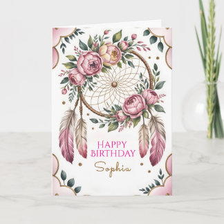 Cartão Bohemian Chic Birthday Wishes