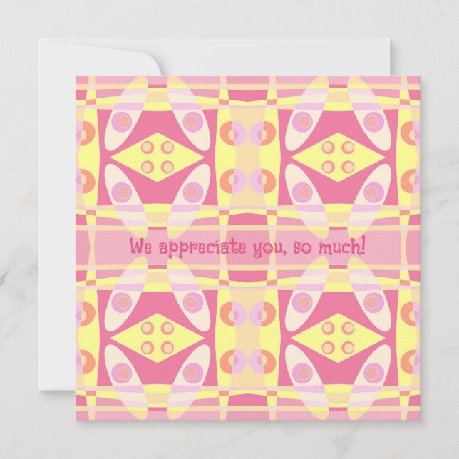 Cartão Bohemian Chintz 24 Bubblegum Amarelo Rosa Gratidão (Frente)