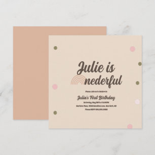 Cartão Bohemian Rainbow First Birthday - Pontos Maravilho