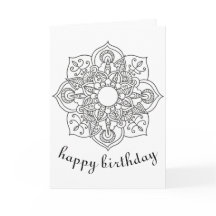 Boho Birthday mandala ornamentação floral