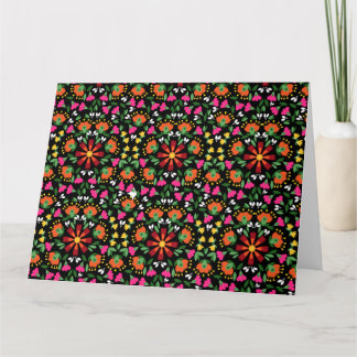 Cartão Boho Design Bold Color Floral