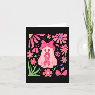 Cartão Boho Floral Breast Cancer Em Outubro Vestimos Rosa