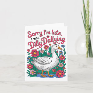 Cartão Boho Floral Engraçado Me Desculpe Por Ter Ido Tard