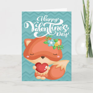 Cartão Boho Fox Happy Valentine's Day