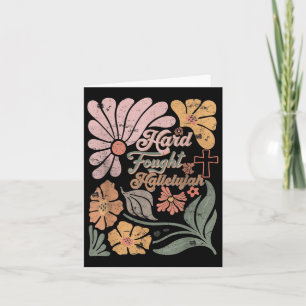 Cartão Boho Retro Christian Duro Lutou Contra Aleluia Hom