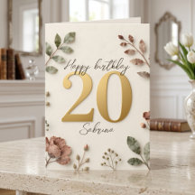 Boho Rosa Empoeirada Floral Dourado Aniversário de