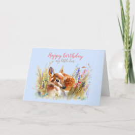 Cartão Boho Watercolor Baby Deer Greeting