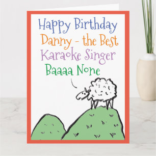 Cartão Boi Design Feliz Aniversário para um Cantor de Kar