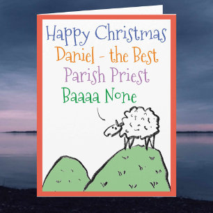 Cartão Boi Design Feliz Natal para um Padre Parish