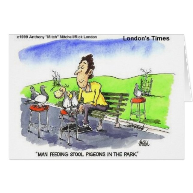 Cartão Boinas de Stool Ofertas Engraçadas Camisetas e Col (Frente Horizontal)