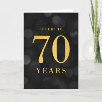 Bokeh Dourado saudações a 70 anos de aniversário