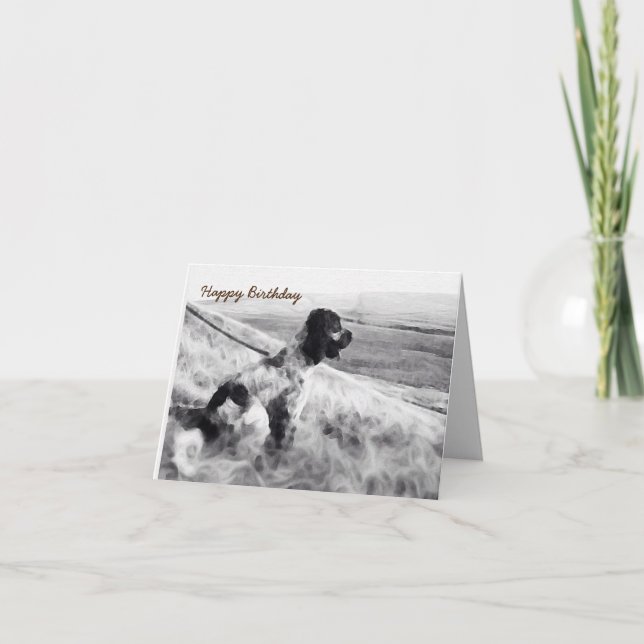Cartão Boker Spaniel Birthday (Frente)