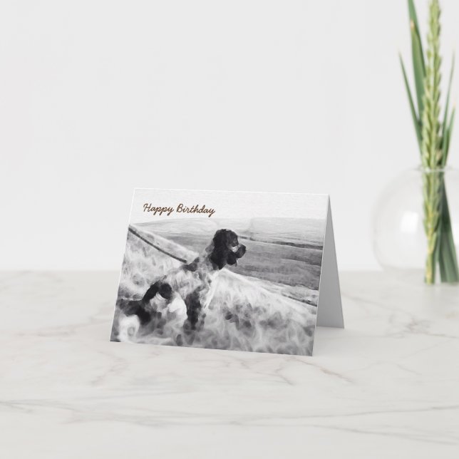 Cartão Boker Spaniel Birthday (Frente)