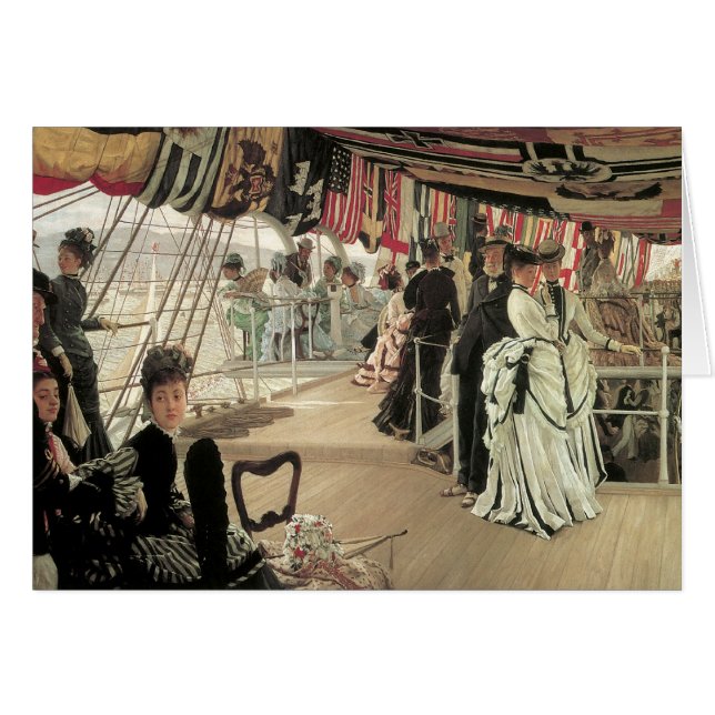 Cartão Bola a Bordo by James Tissot, Arte Vitoriano (Frente Horizontal)