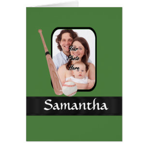 Cartão Bola de base e taco