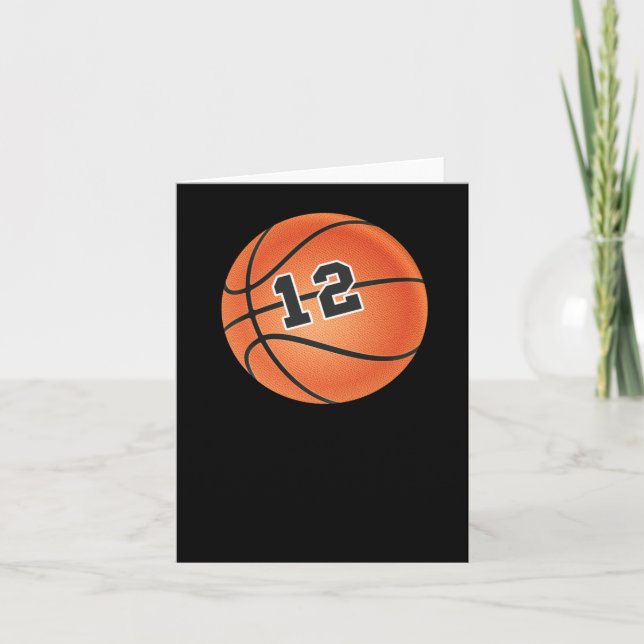 Cartão Bola de Basquete Número 12  (Frente)