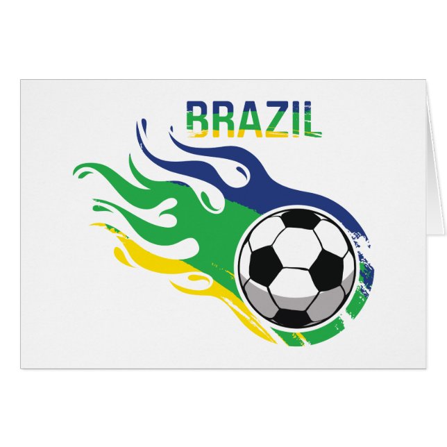 Cartão Bola de futebol de Brasil (Frente Horizontal)