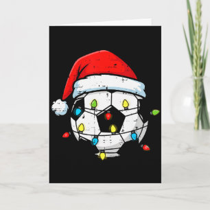 Cartão Bola de Futebol de Natal Papai Noel Xmas Futebol E