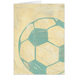 Cartão Bola de futebol de Pastel Blue por Chariklia Zarri