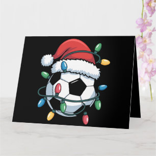 Cartão Bola de Futebol do Papai Noel Esportes Natal Jogad