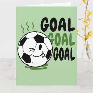 Cartão Bola de futebol engraçada, gol de futebol
