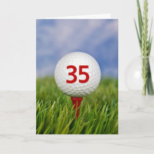 Cartão Bola de golfe de aniversário de 35 anos em Tee ver