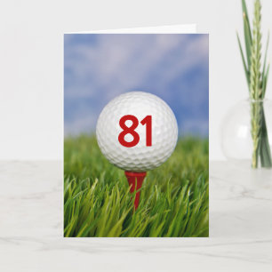 Cartão Bola de Golfe de Aniversário de 81ruas no Tee Ver