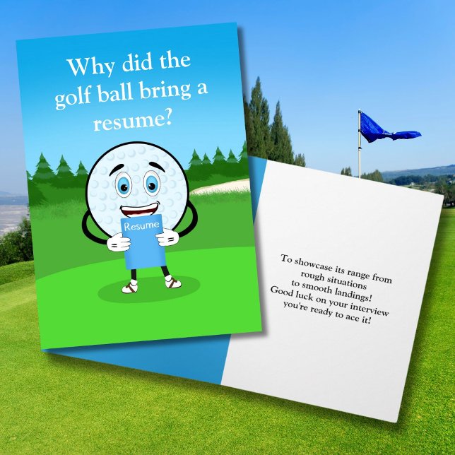Cartão Bola de Golfe Divertida Boa Sorte no Emprego (Criador carregado)