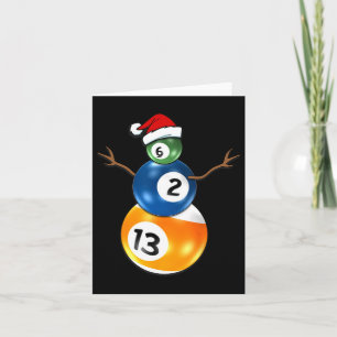 Cartão Bola de Natal com Mesa de Bilhar