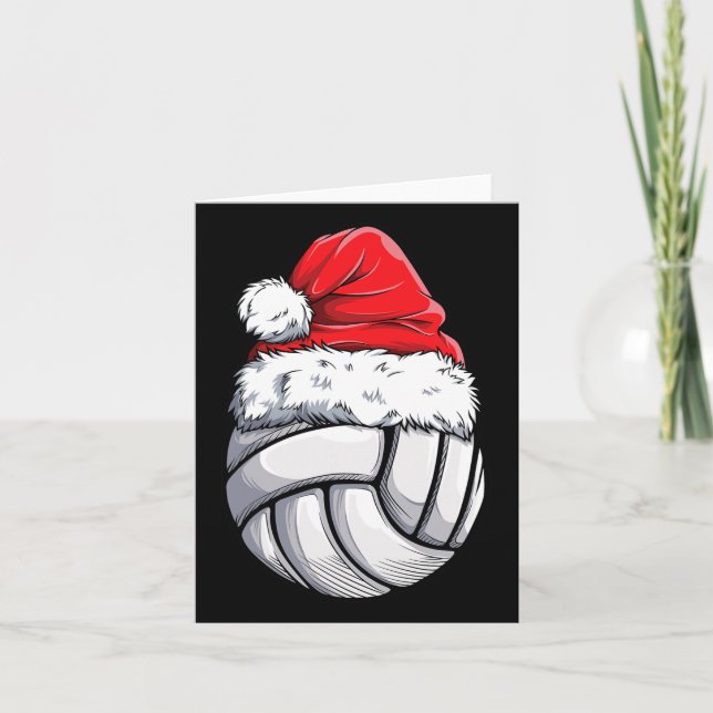 Cartão Bola de Voleibol Santa Hat Esportes Engraçados Xm (Frente)