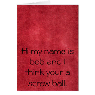 Cartão Bola do parafuso