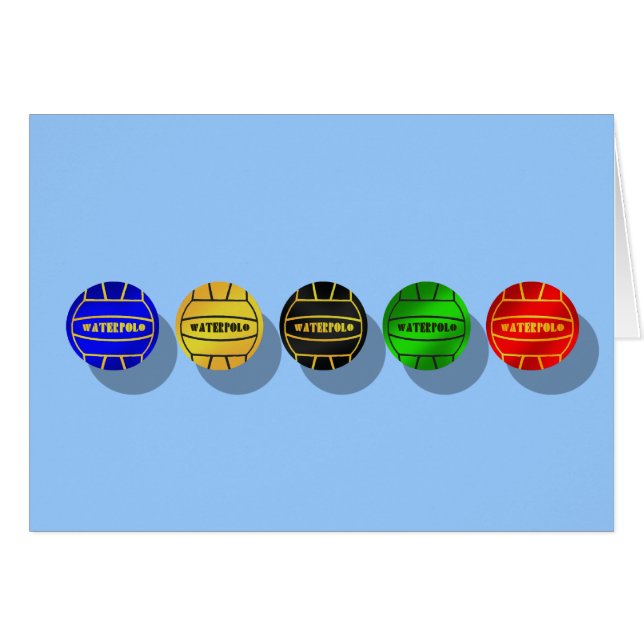 Cartão Bola dos jogadores do pólo aquático e dos (Frente Horizontal)