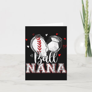 Cartão Bola nana beisebol futebol coração nana de ambos