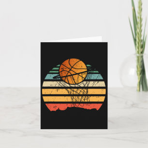 Cartão Bola No Cesto De Basquete Jogador De Esporte Vinta