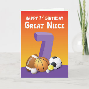 Cartão Bolas de Aniversário do excelente Niece 7