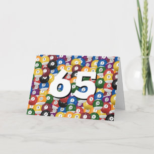 Cartão Bolas de Bilhar para 65º Aniversário