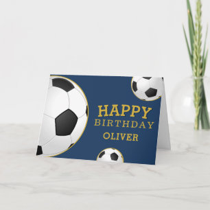 Cartão Bolas de Futebol Esportes Feliz Aniversário Crianç