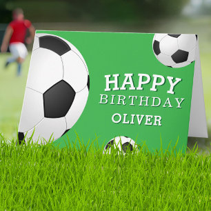 Cartão Bolas de Futebol Esportes Feliz Aniversário Crianç