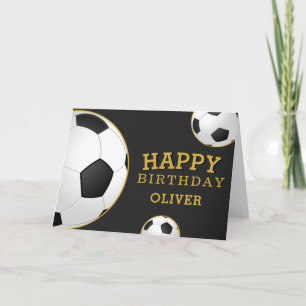 Cartão Bolas de Futebol Sports Feliz Aniversário Crianças
