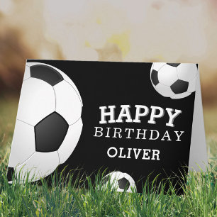 Cartão Bolas de Futebol Sports Feliz Aniversário Crianças