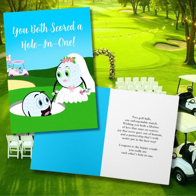 Cartão Bolas de Golfe de Casamento Fofas Parabéns  (Criador carregado)