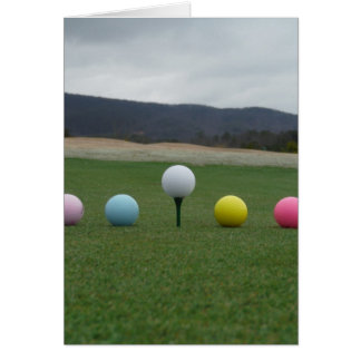 Cartão Bolas de Golfe de cor brilhante em uma montanha