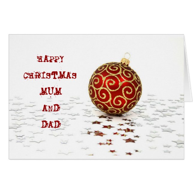 Cartão Bolas de Natal Vermelho Decorativas (Frente Horizontal)